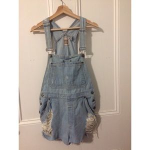 Jean Overall Shorts